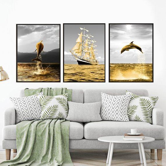Tranh canvas khung cao cấp x 3 tranh