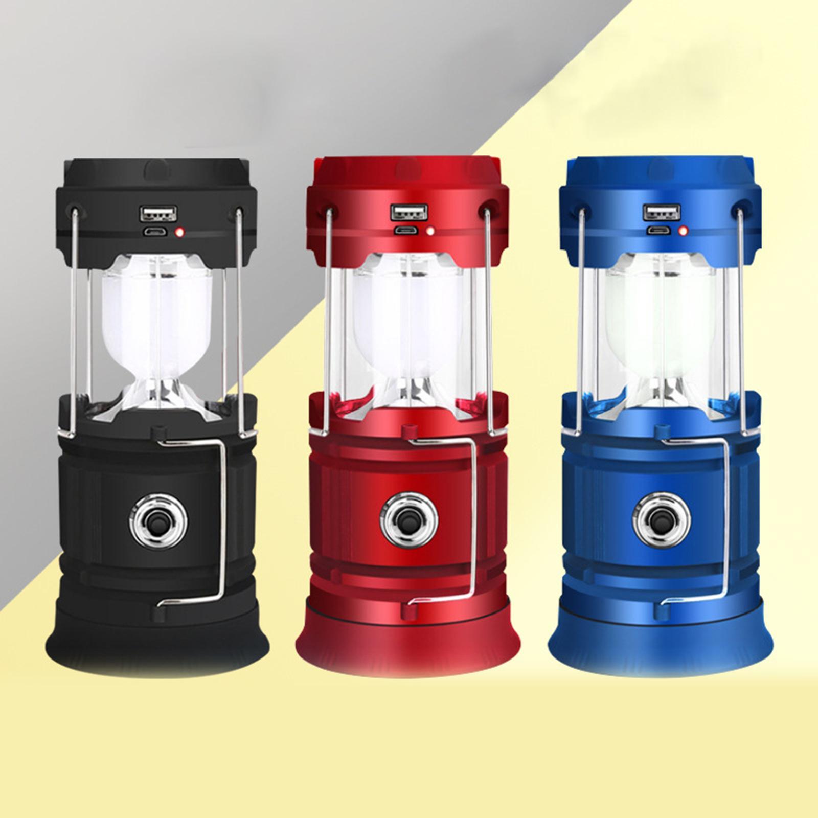 Vintage Solar Outdoor Camping Lantern Tent Light Patio Hanging Light Lamp Black