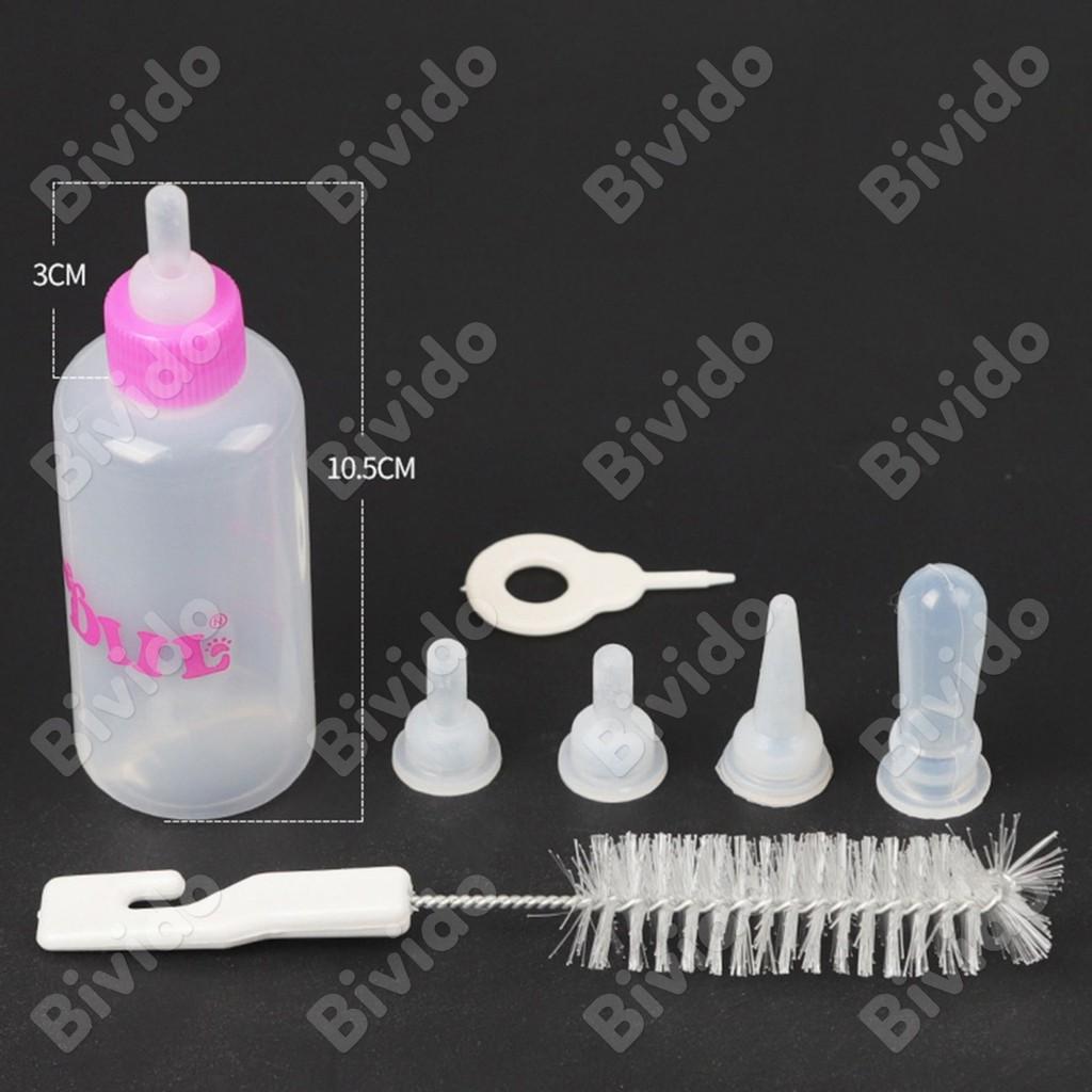 Bộ bình sữa cho chó con mèo con thú cưng thể tích 60ml - Bivido