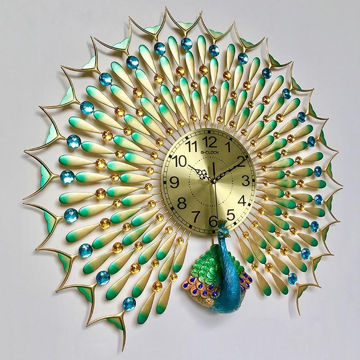 Đồng hồ treo tường GCLOCK loại to KT 68X75 cao cấp làm từ kim loại sơn tĩnh điện chạy máy kim trôi chuẩn