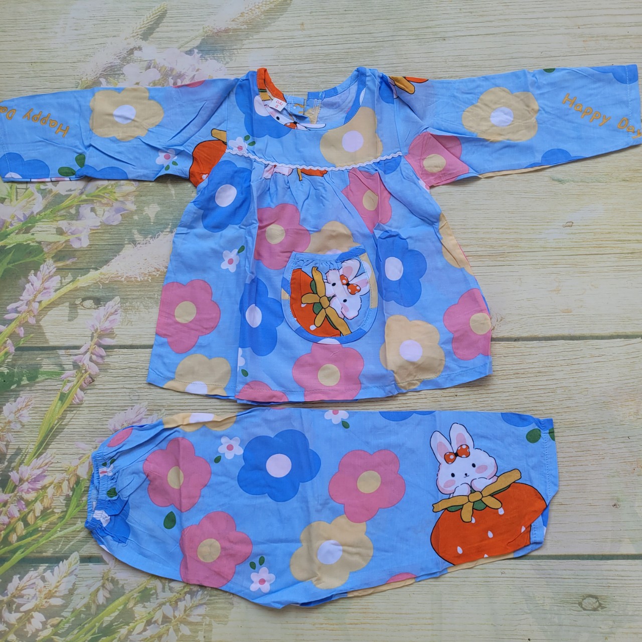 ĐỒ BỘ TÔN TAY DÀI BÉ GÁI SIZE 5
