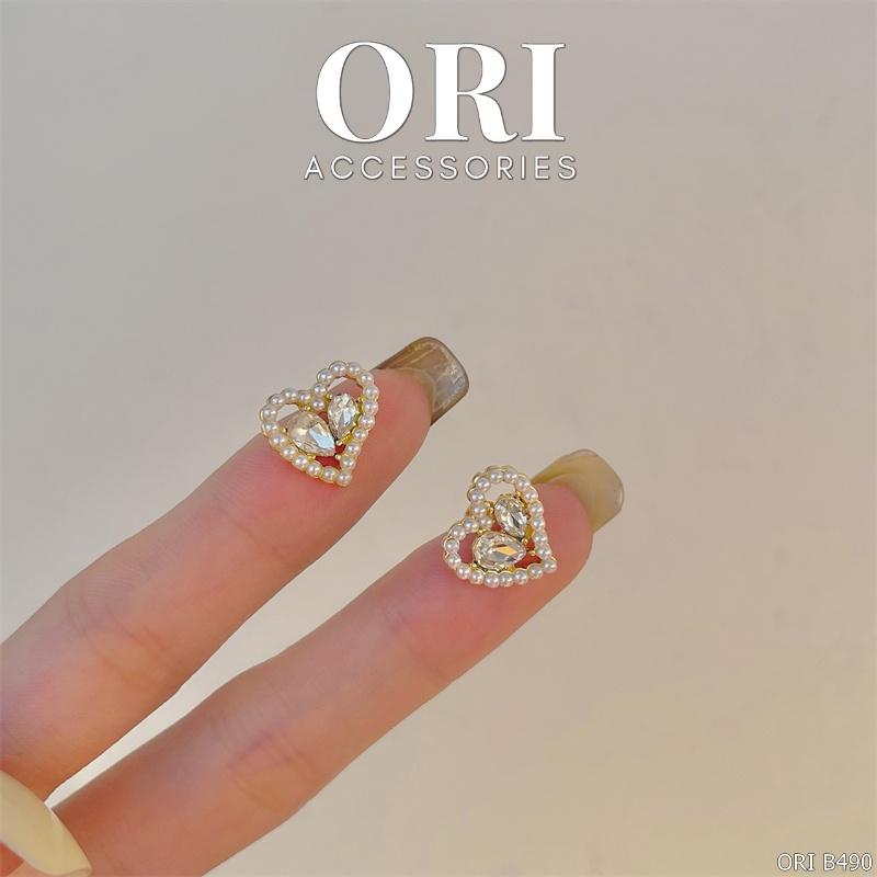 Bông tai nữ hình trái tim The Heart xinh xắn ORI ACCESSORIES B490