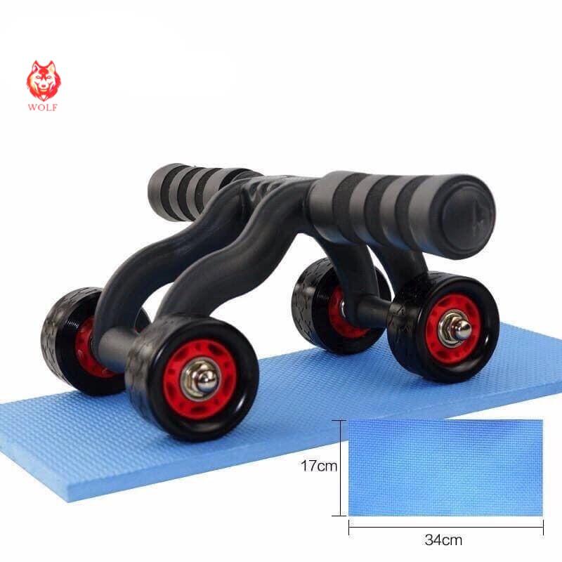 Combo Thảm Yoga Gym Cao Cấp Chống Trượt + Dây Kéo Kháng Lực 4 Dây Cao Su + Con Lăn Tập Bụng Eo Hiệu Quả