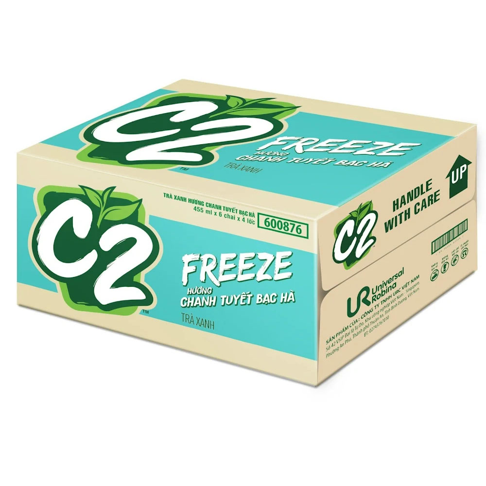 Thùng 24 chai Trà C2 Freeze 455ml x 24 đủ vị