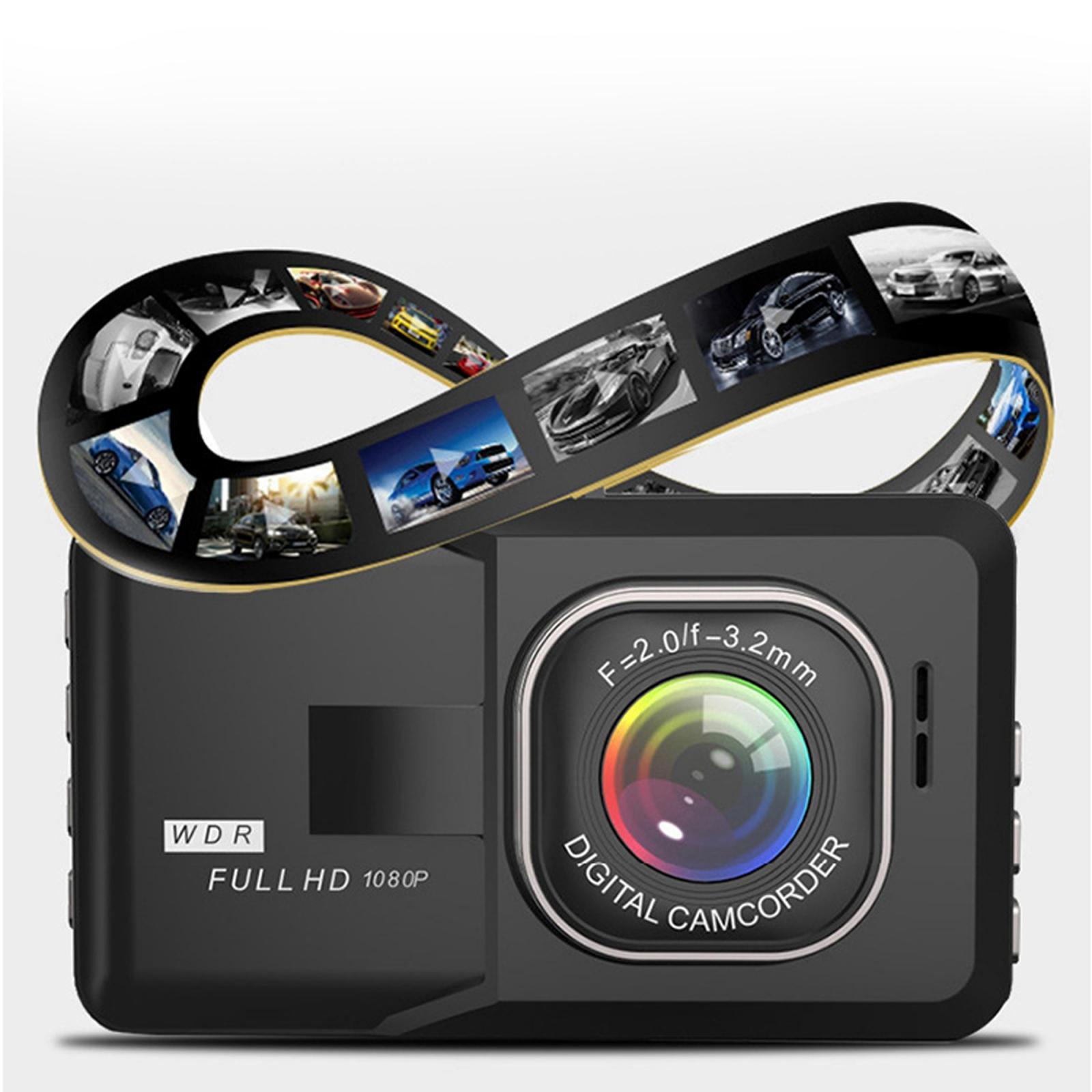 Full HD 1080P Car Driving Dash Cam, Auto G-Sensor, 3" LCD 170° Wide Angle Night Vision, Loop Recording, Single Front Digital Dashboard