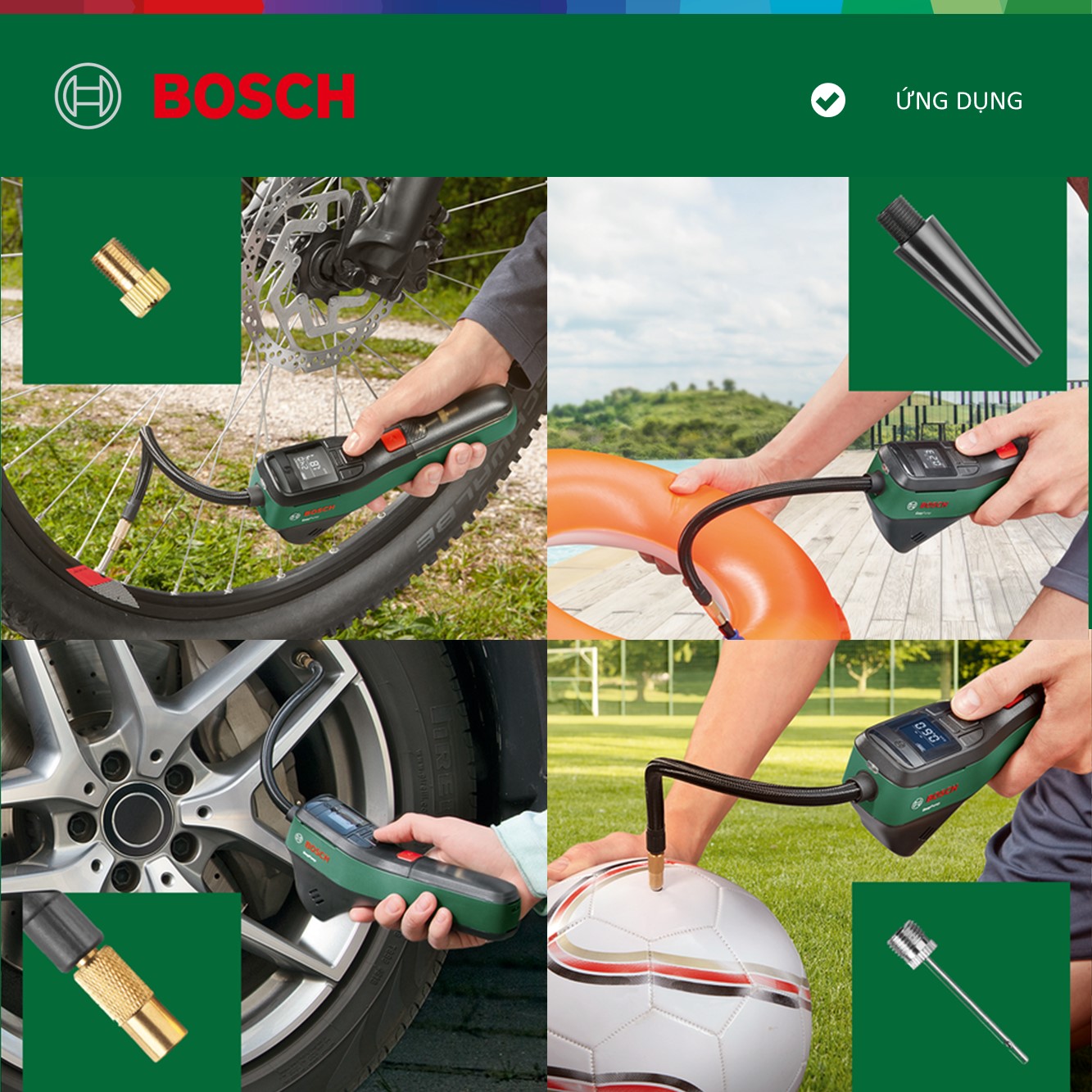 Máy bơm hơi cầm tay đa năng Bosch