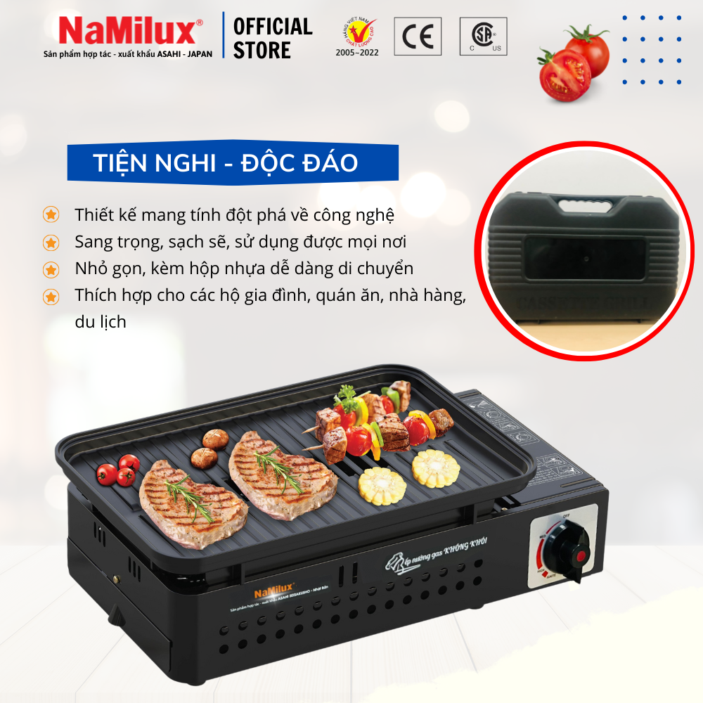 Bếp Nướng Tích Nhiệt NaMilux NH-84F | BBQ, Camping, Dã Ngoại│Cân Mọi Món Nướng: Beefsteak, Cá, Hải sản, Xiên que…│Hàng Chính Hãng