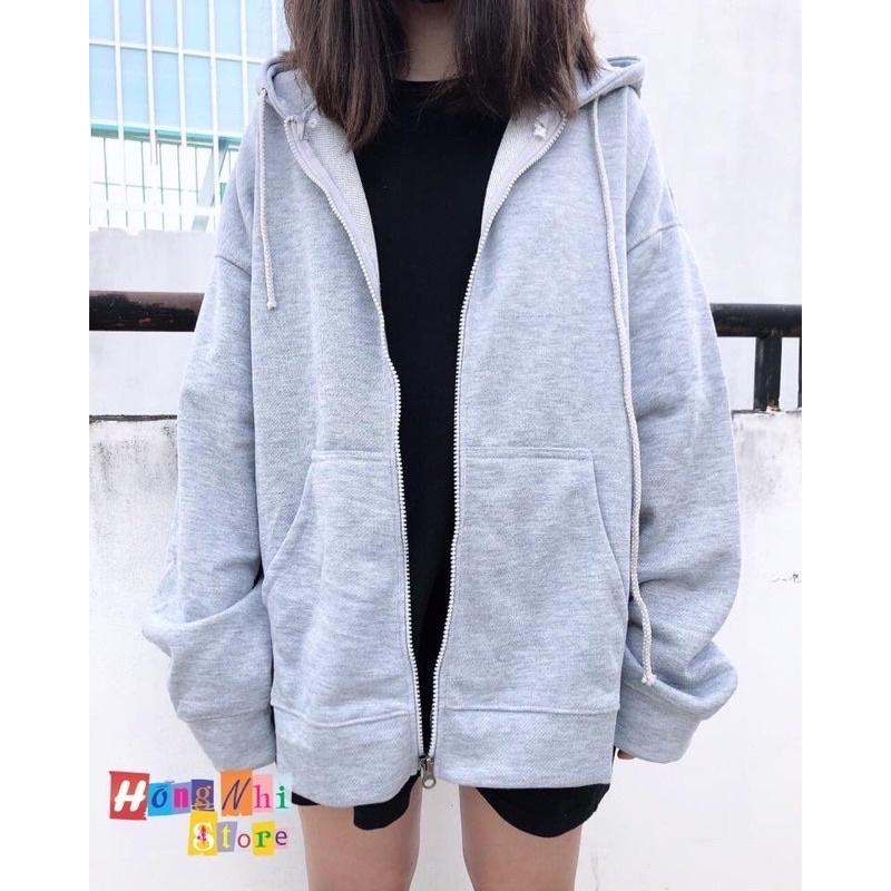 Áo Khoác lông Báo Fom Rộng-Áo Hoodie Kéo khoá Hình Thêu Kute- Siêu Mịn