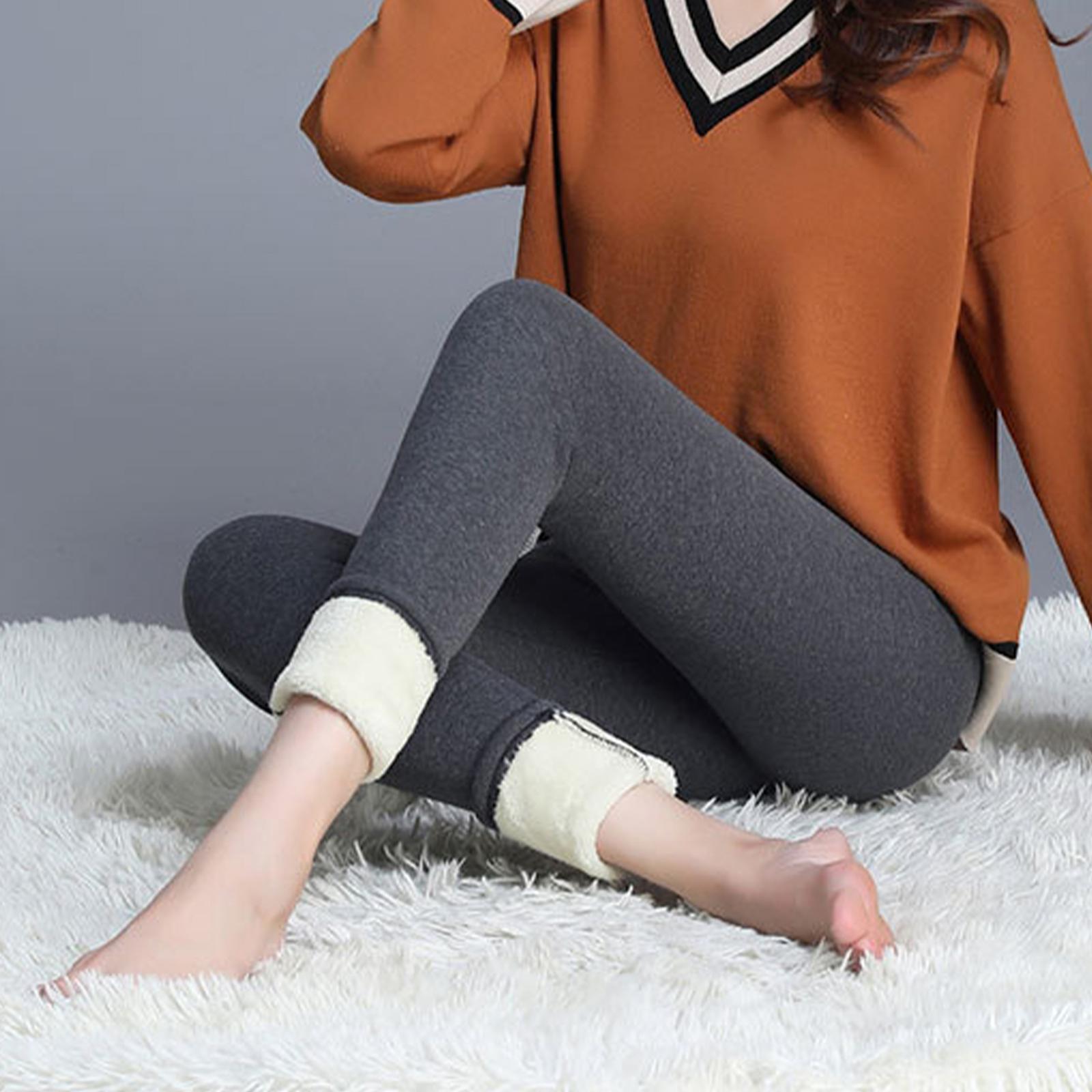 Women Winter Leggings Thick Tights Workout Comfortable Fleece Lined Elastic Trousers Thermal Pants Warm Yoga Pants for Cold Weather