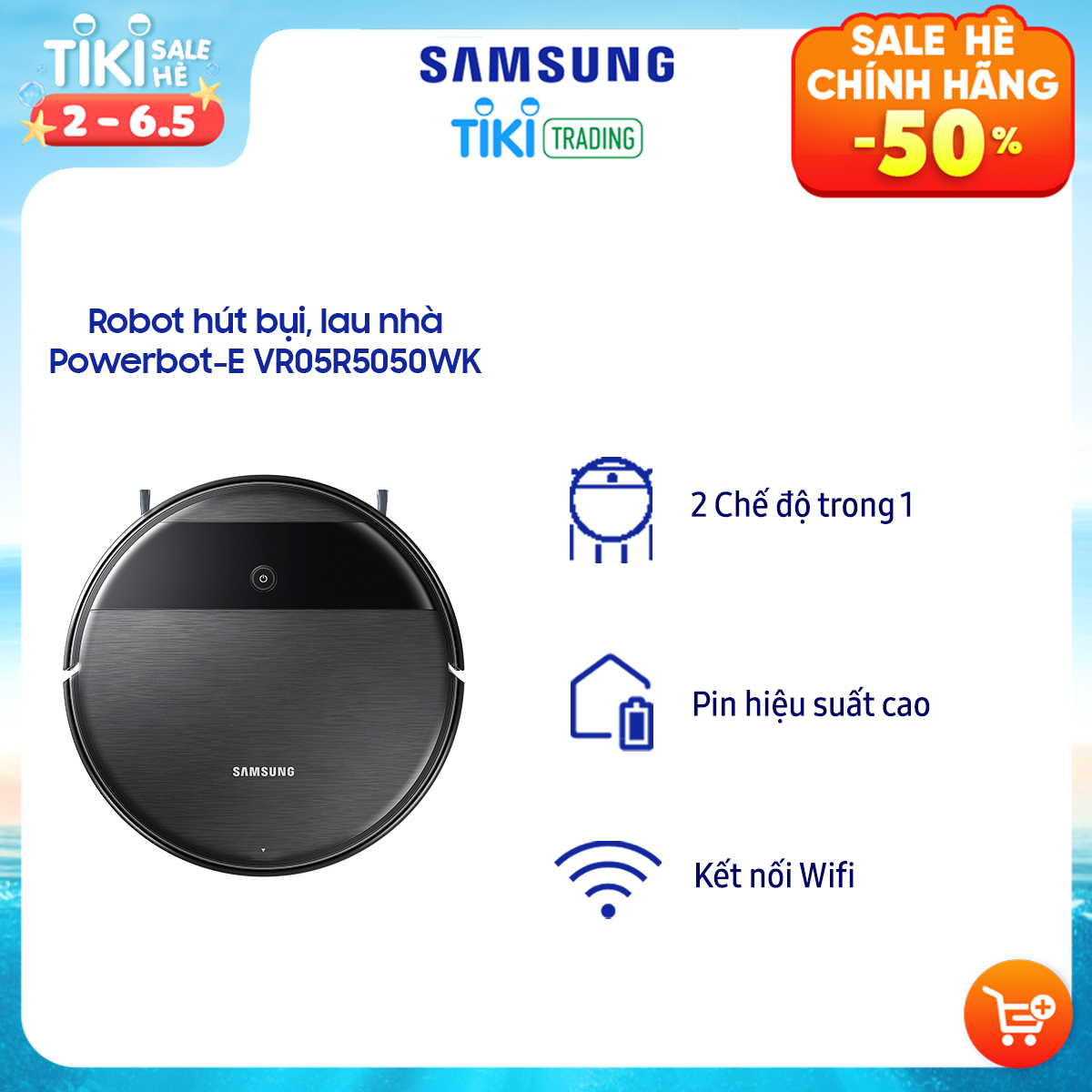 Robot hút bụi, lau nhà Samsung Powerbot-E (VR05R5050WK) - Hàng chính hãng