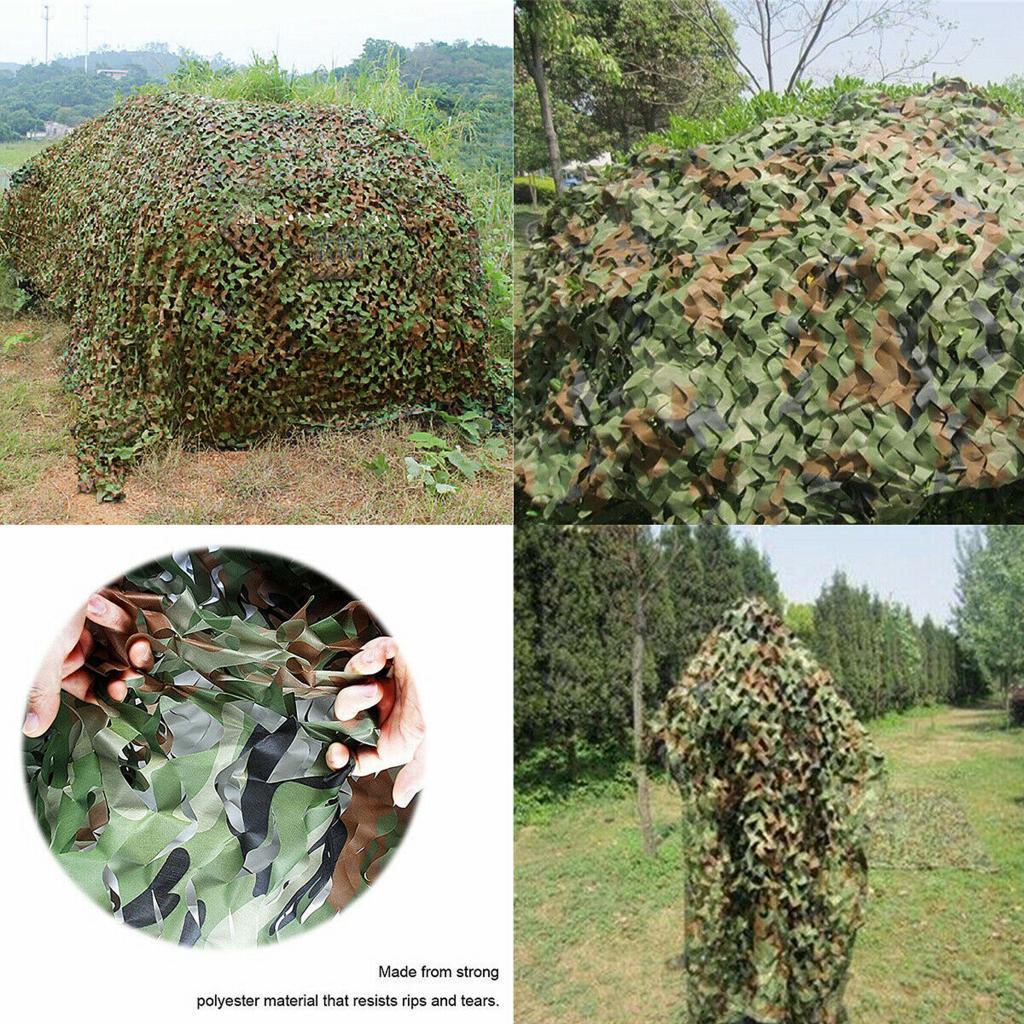 Premium Woodland Camouflage Netting Leaves Shooting Watch Blind Net Tarp Cover