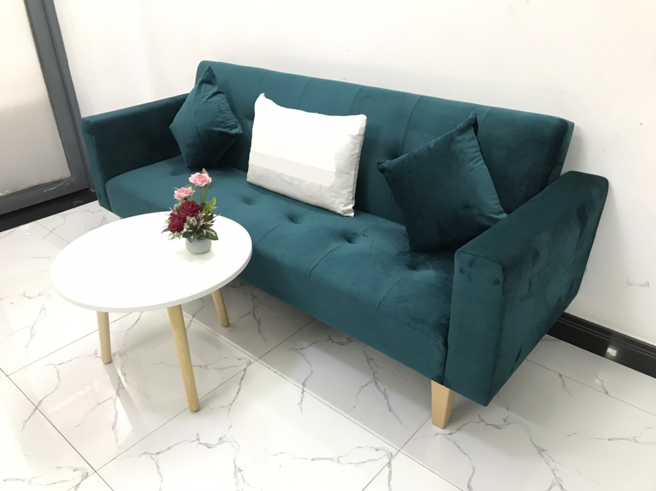 Bộ ghế sofa giường sofa bed tay vịn phòng khách salon linco11