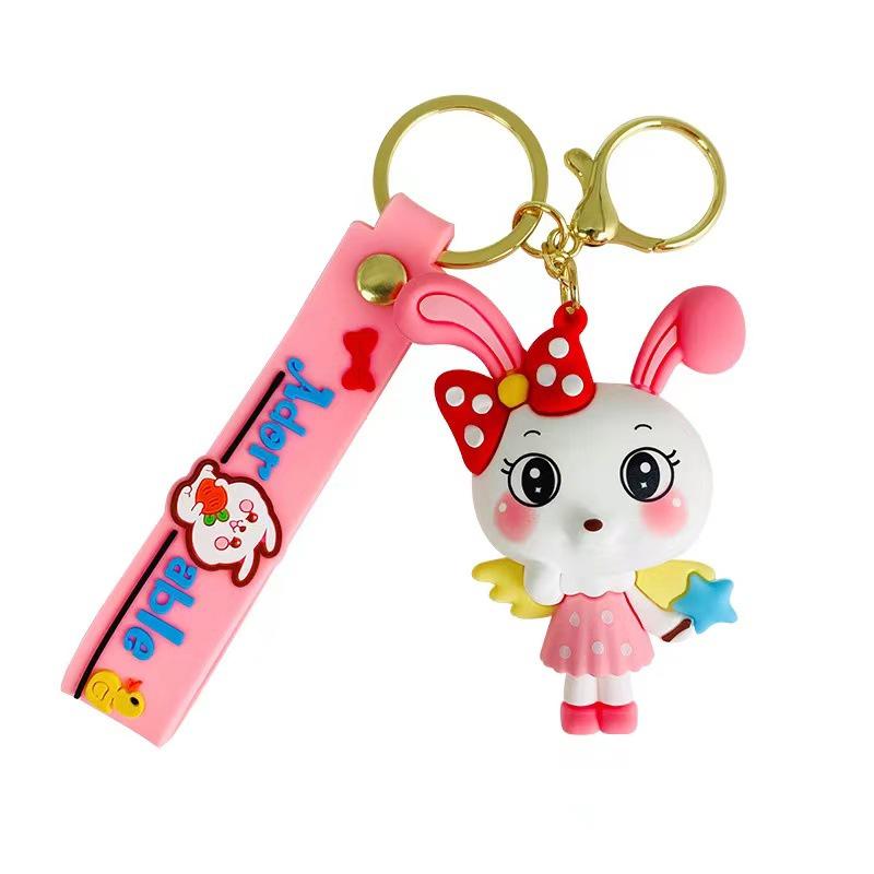 Móc khóa thỏ con cao cấp đẹp cute hình thú dễ thương phụ kiện túi xách MK4 - Rockcow