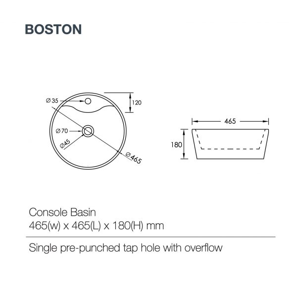 Chậu rửa đặt bàn nhập khẩu ORIN Boston