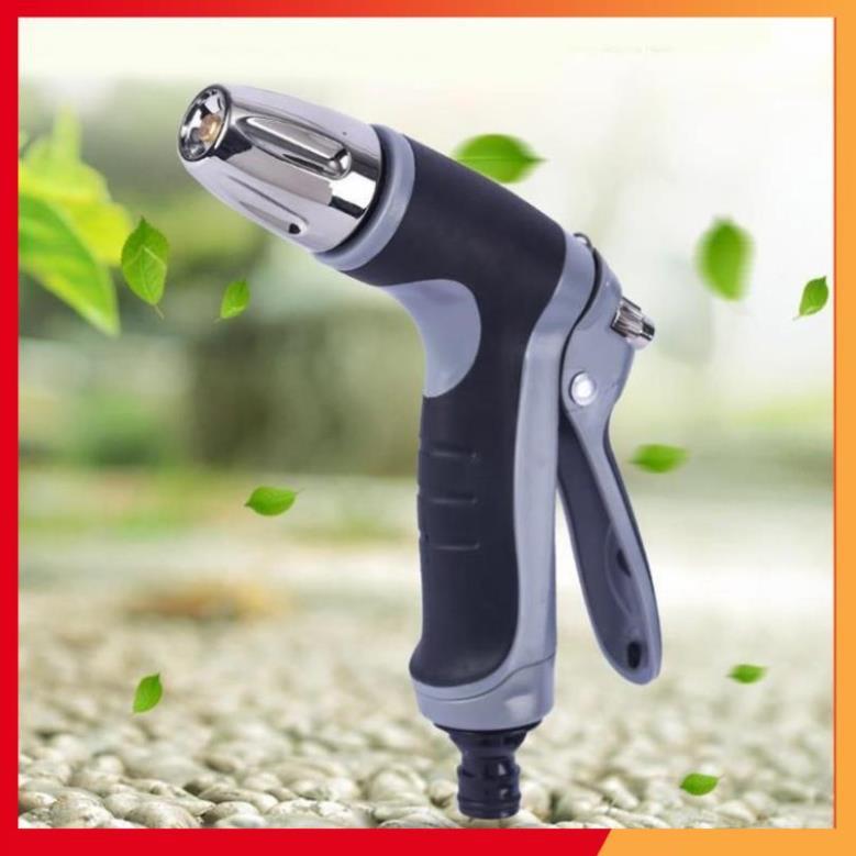 Bộ dây vòi xịt nước rửa xe, tưới cây,tăng áp 3 lần cút nhựa nối nhựa vàng loại 7-10m 206817