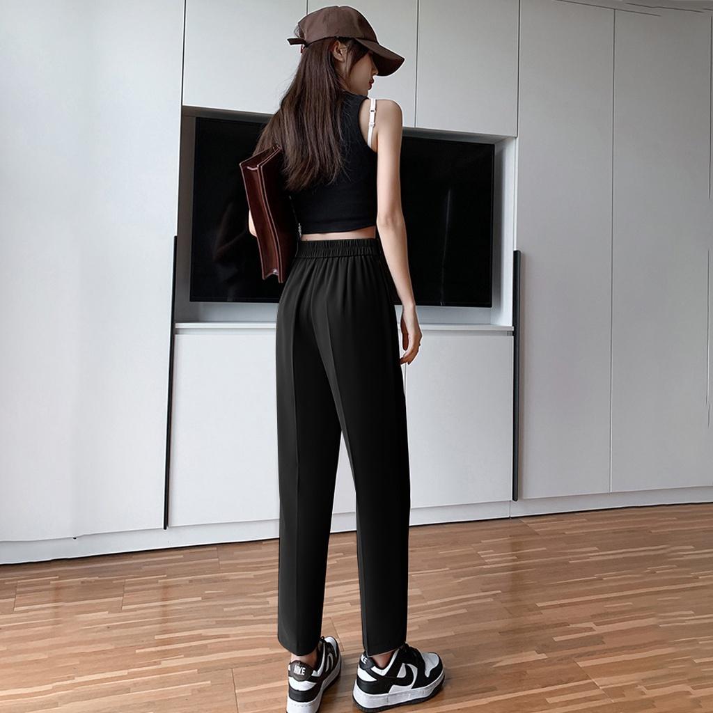 Quần tây baggy nữ lưng thun sau đính túi kiểu siêu cute