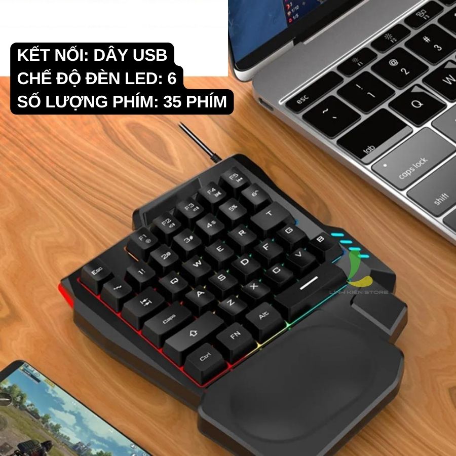 Bàn phím giả cơ một tay Nuos K13 chơi game cực tốt - Hàng nhập khẩu