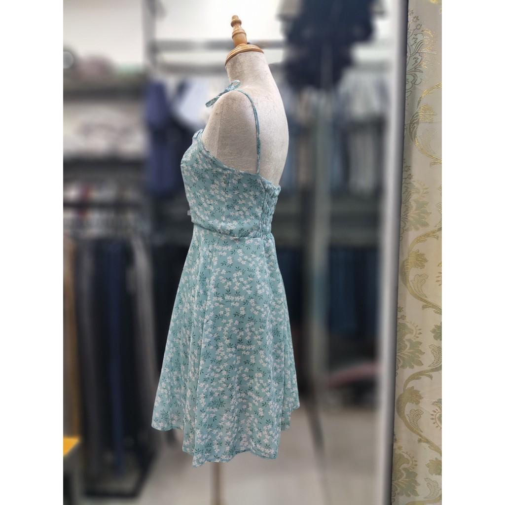 Đầm 2 Dây Thắt Nơ Vai - Chun Lưng