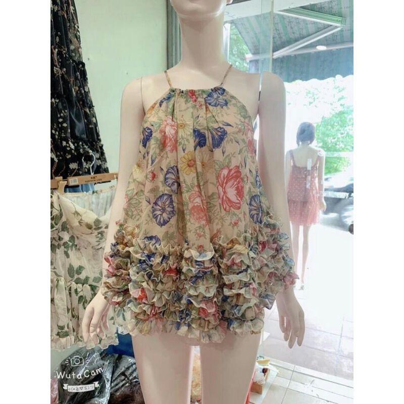 Áo thun dây bản to croptop kèm mút cố định tiện lợi màu xám freesize