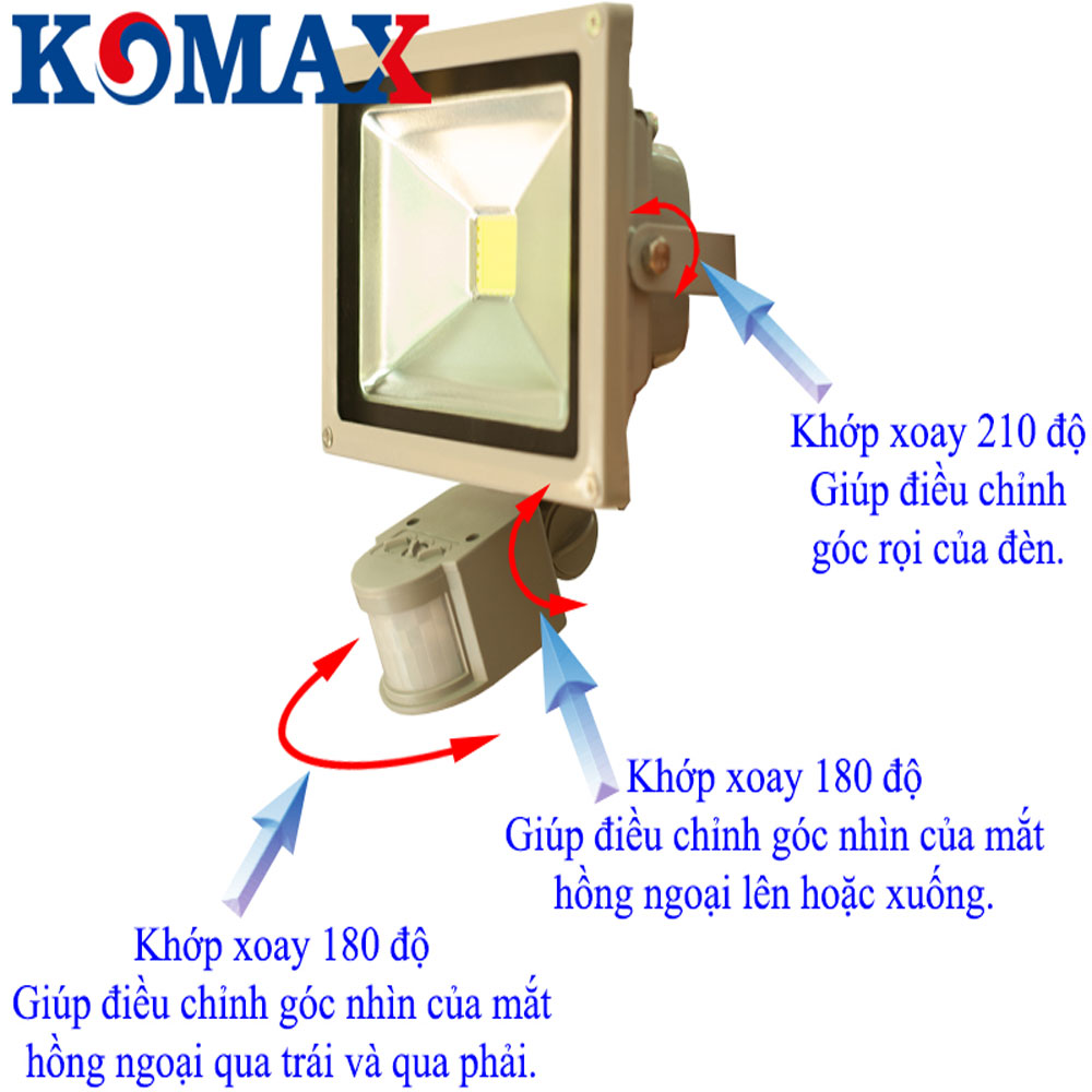 Đèn pha LED cảm ứng chuyển động KOMAX KM-PST20