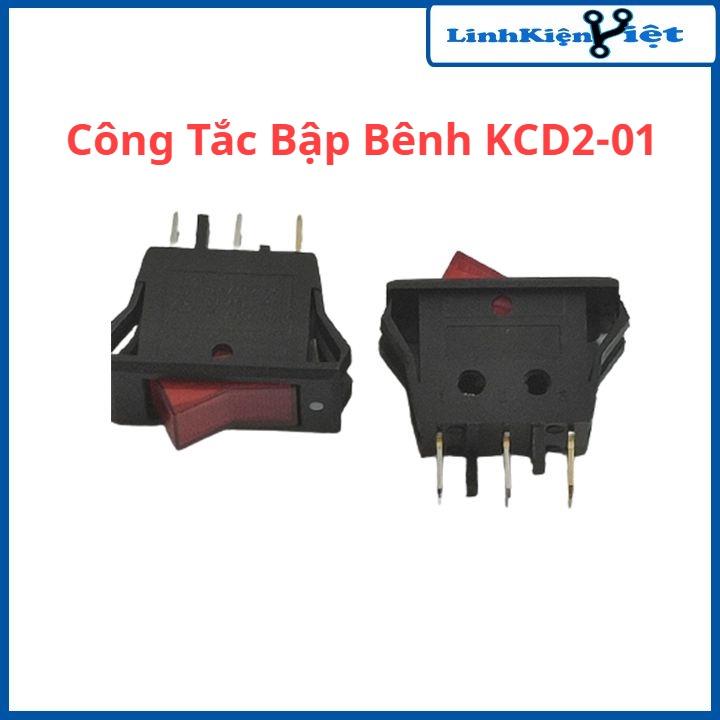 Công tắc bập bênh KCD2-01 10A/250V 3 chân có đèn báo