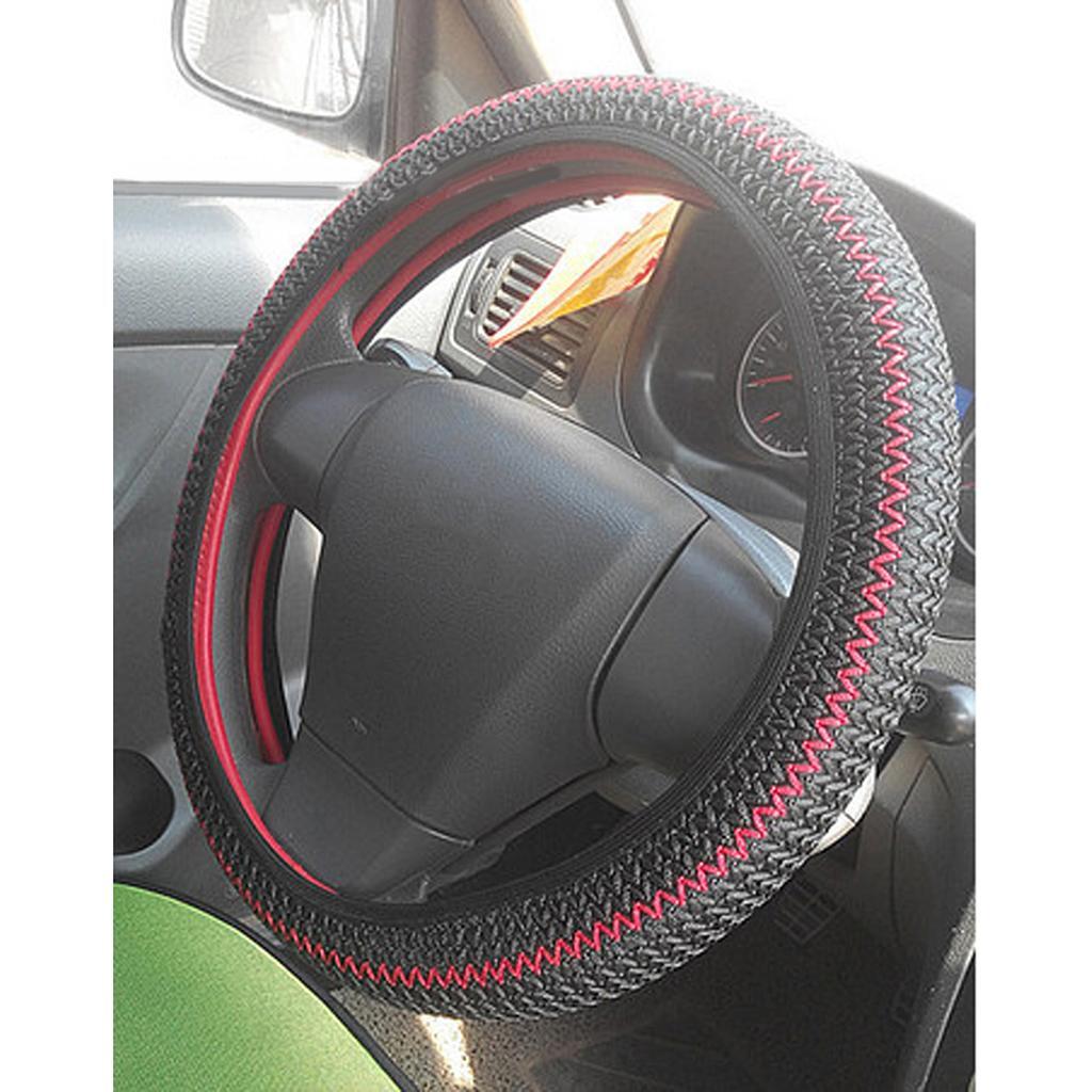 Non-slip  Car Steering Wheel  DIY PU Leather W +Thread