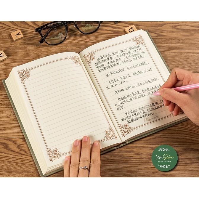 Sổ tay ghi chép kẻ ngang vintage - sổ nhật kí kẻ ngang bìa cứng phong cách cổ điển memory