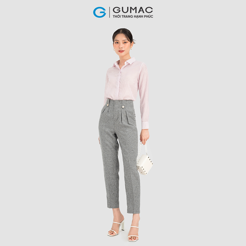 Quần tây baggy GUMAC QC09077 lưng liền ống đứng trẻ trung