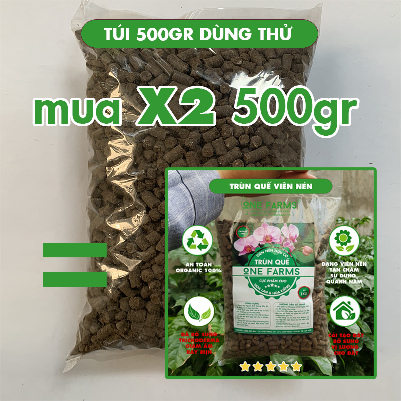 Mua 5 tặng 1, Trùn quế ONEFARMS viên nén tan chậm, bổ sung trichoderma