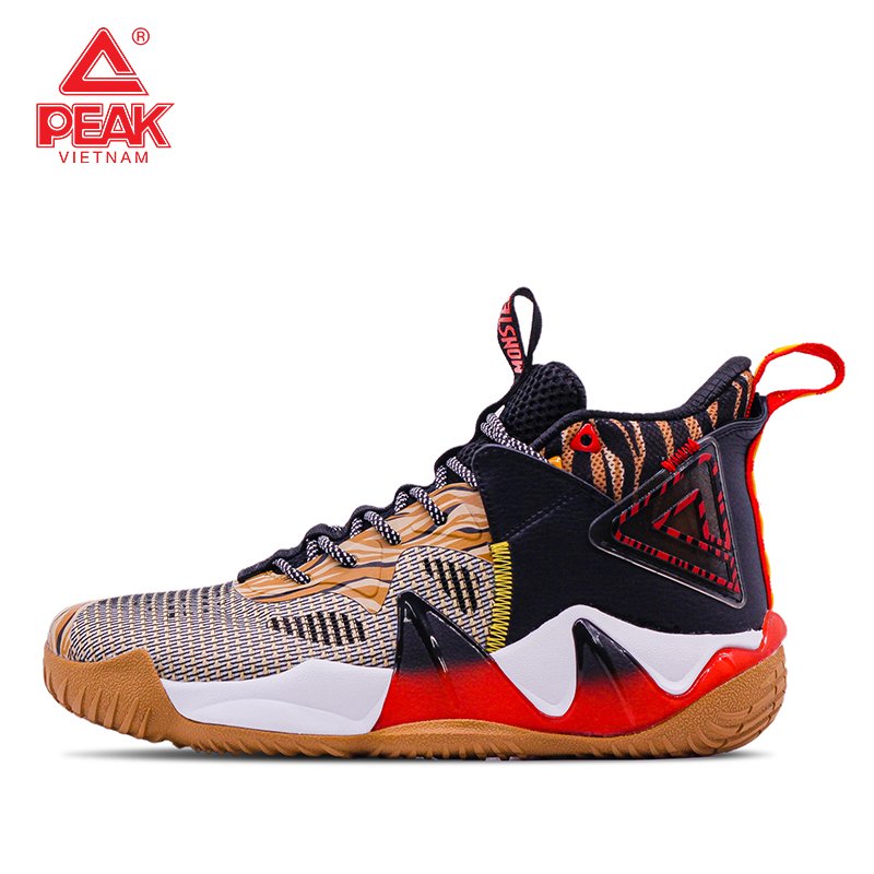 Giày Bóng Rổ Nam Cổ Cao Peak Basketball Outdoor Monster 7.2 E221041A - Màu Nâu Đen Vàng