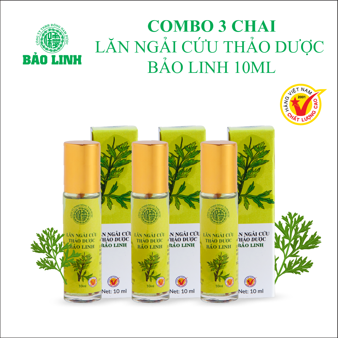 Combo 3 chai Dầu Lăn Ngải Cứu Thảo Dược Bảo Linh 10ml