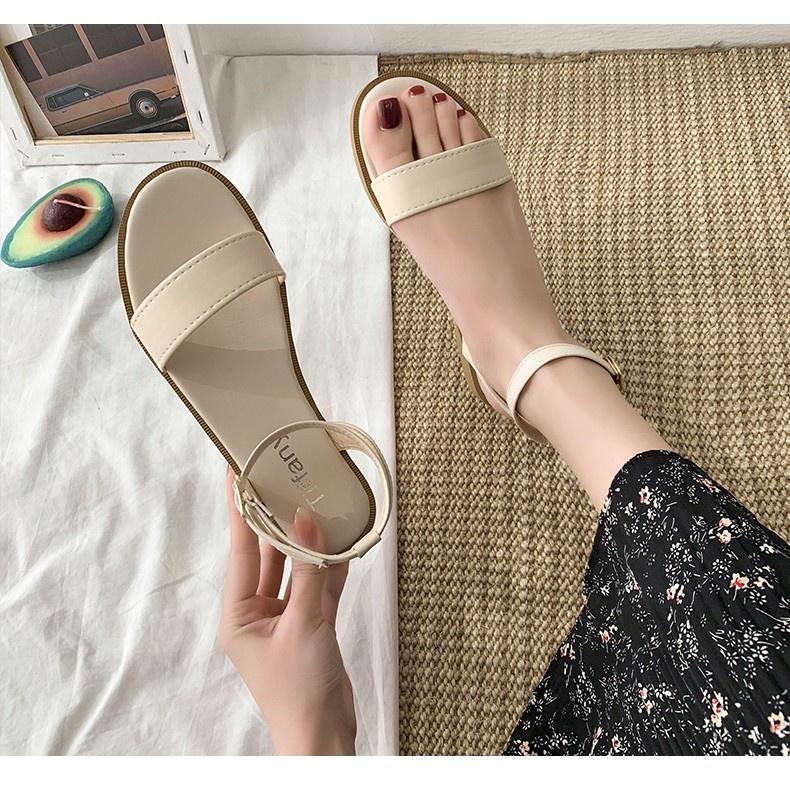 Sandal nữ đế bệt cao cấp Yukibloom sandal nữ cổ điển quai ngang SN01