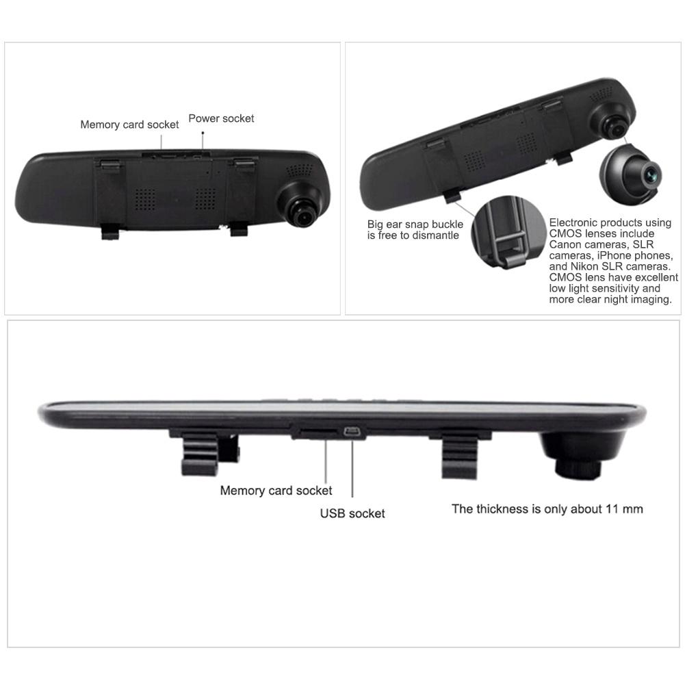 Gương Chiếu Hậu Cho Xe Hơi Chất Lượng Cao HD 1080P HD Màn Hình Xanh Dương 2.8-Inch Chống Chói