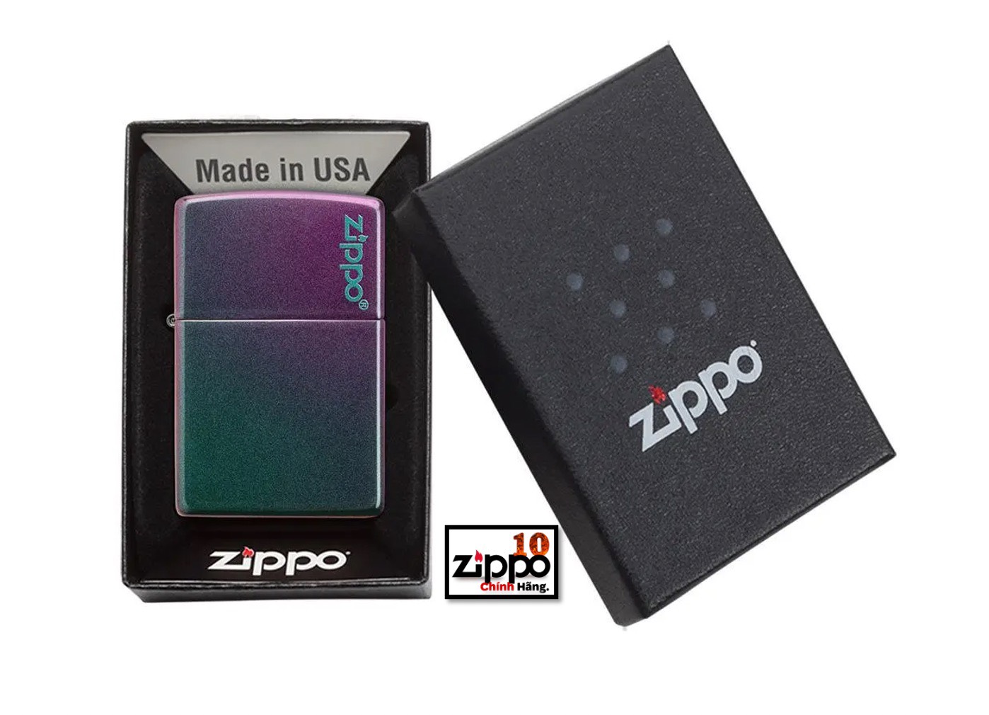 Bật lửa Zippo 49146ZL  Iridescent Logo -Chính hãng 100%