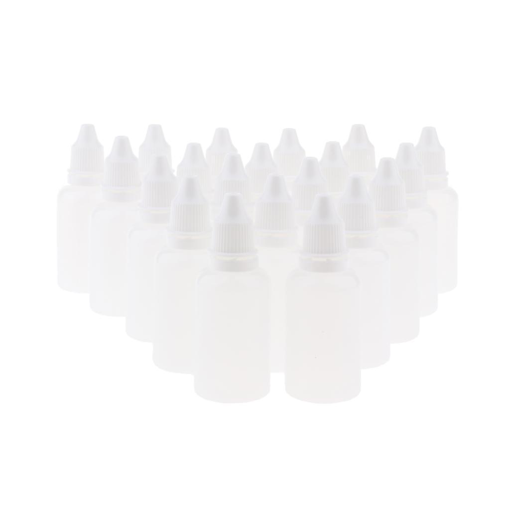 20pcs Reusable Empty Needle Tip Dropper Bottle Eye Liquid Vials Plastic 30ml