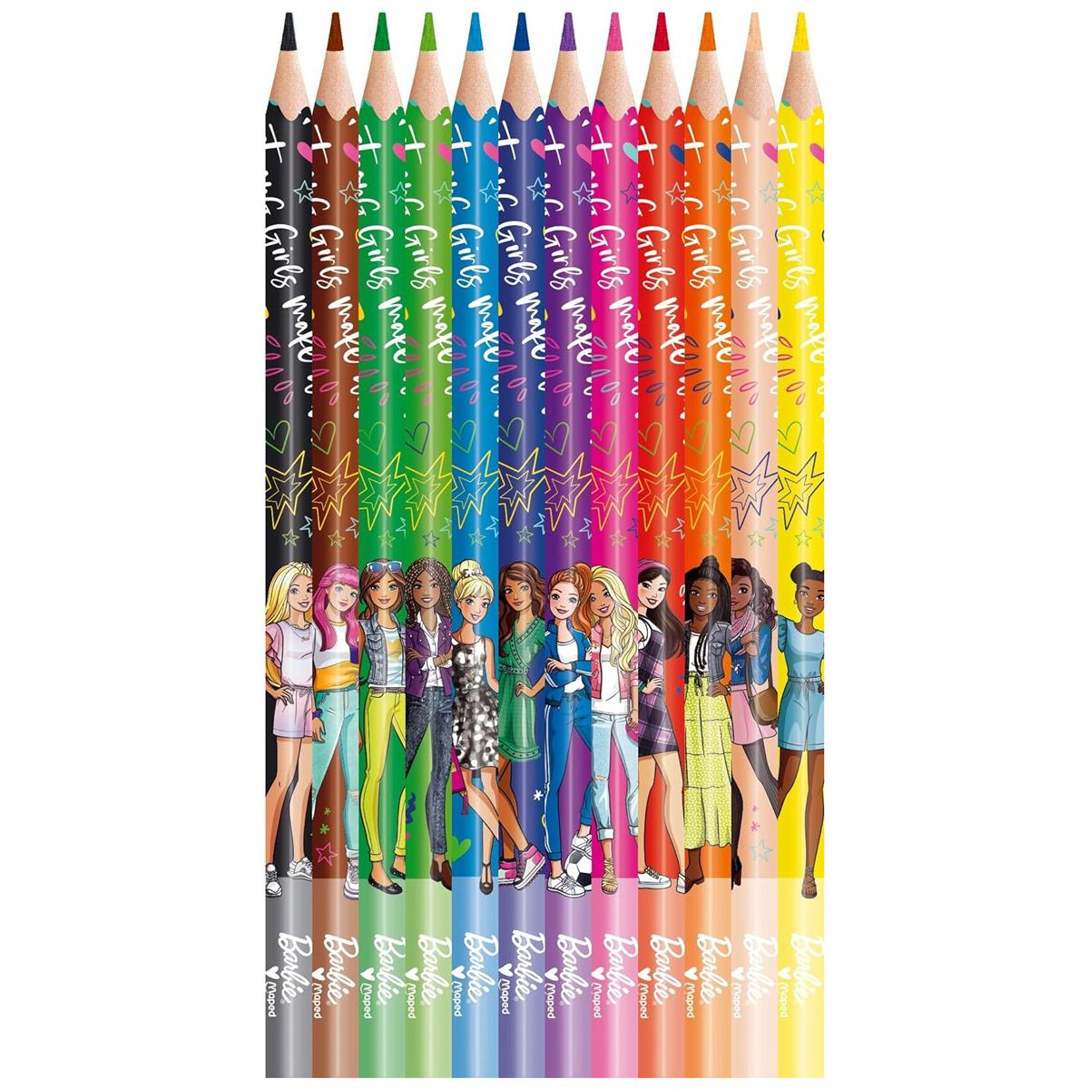 Hộp 12 Bút Chì Màu Barbie - Maped 862207
