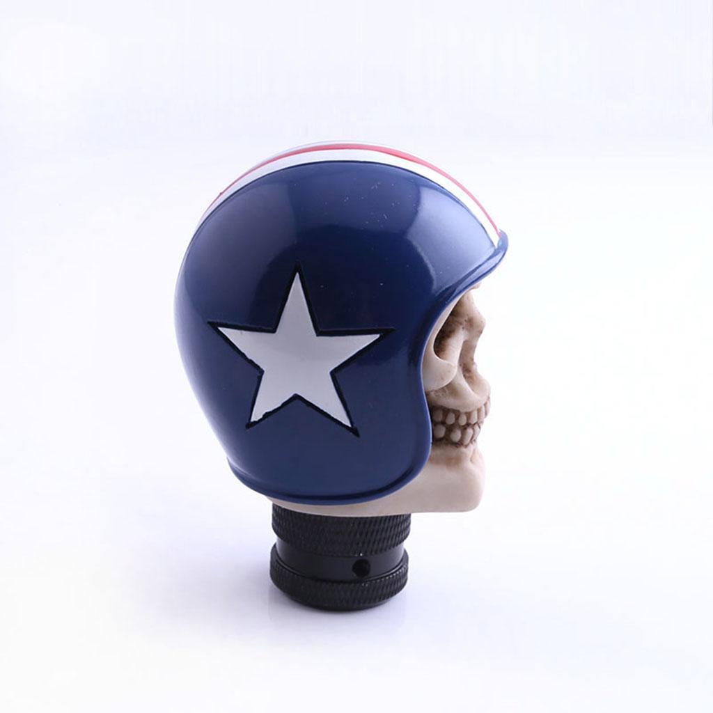 Car Manual Gear Stick  Knob Blue Skull Cover Handle Shifter Lever