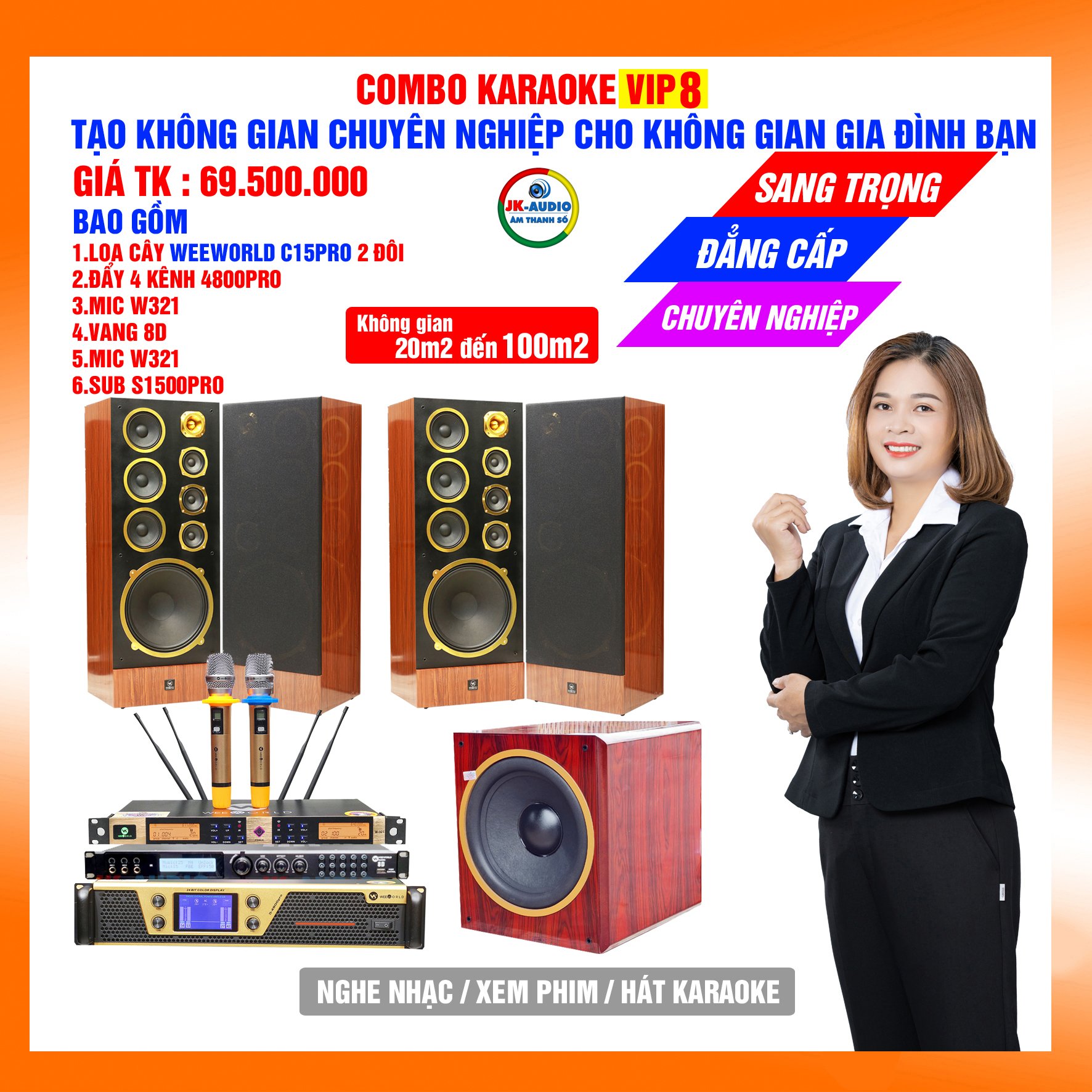 Dàn karaoke gia đình loa C15pro giá 69,5 triệu đồng - Hàng chính hãng