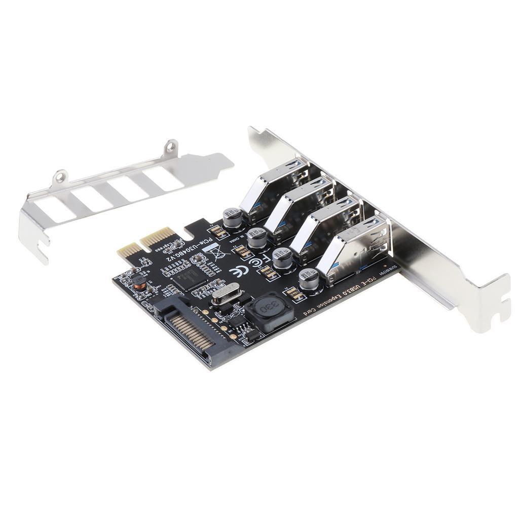 4 Port PCI-E to USB 3.0 HUB   Expansion Card 5Gbps for Desktop