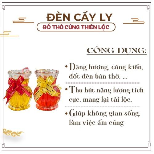 Đèn Cầy Ly Cúng Q13 Bông Cúc Cao 10cm Cháy Liên Tục 31 Tiếng Đồ Thờ Cúng Thiên Lộc - Cặp 2 Ly