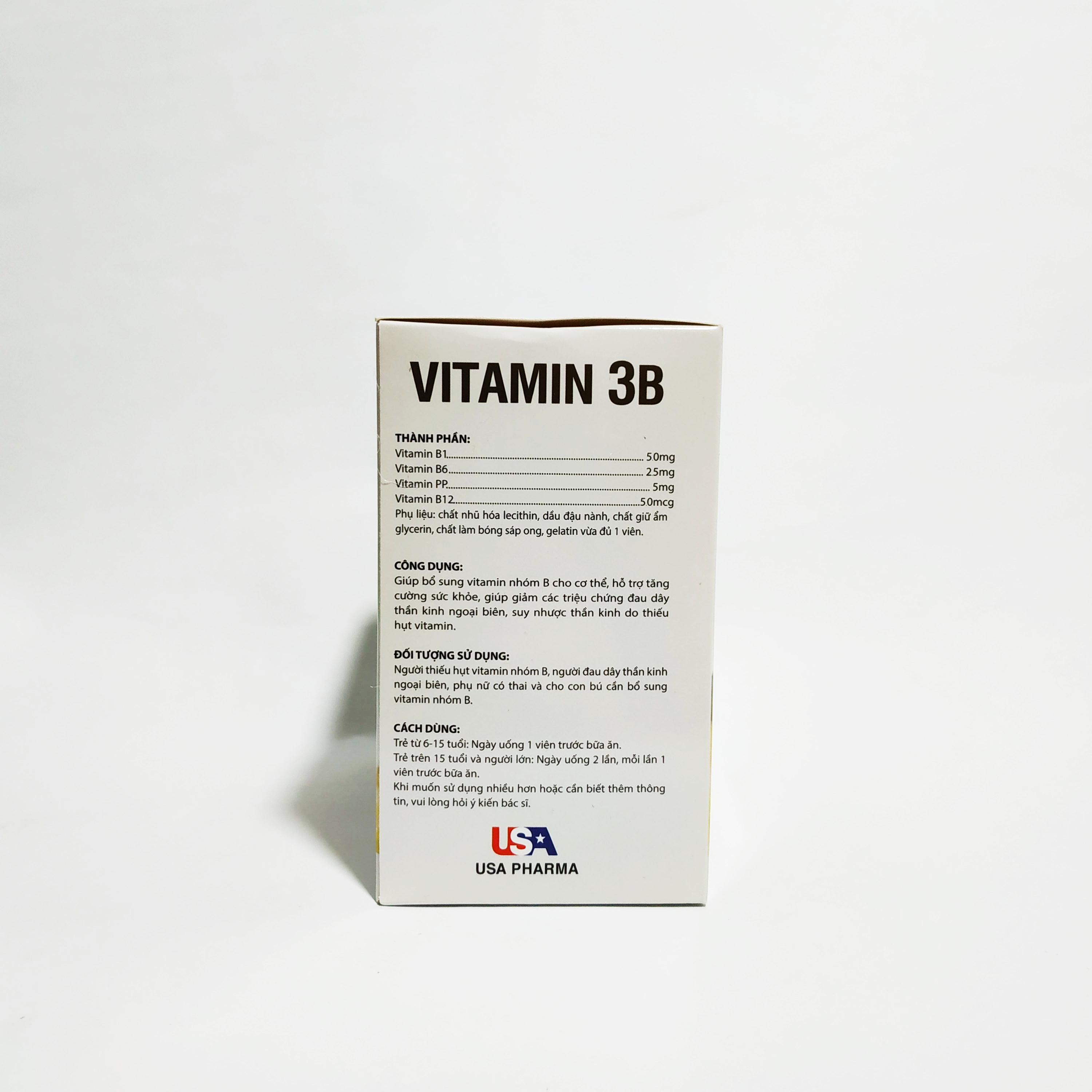 Vitamin 3B Nguyên Liệu Nhập Khẩu Mỹ - Bổ Sung Các Vitamin Nhóm B - Bồi Bổ Sức Khỏe - Giảm Đau Dây Thần Kinh - Hộp 100 Viên