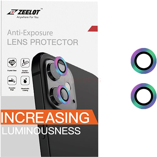 Dán Camera cường lực viền màu chống va đập Zeelot iPhone 11/12/12 Mini - Hàng chính hãng