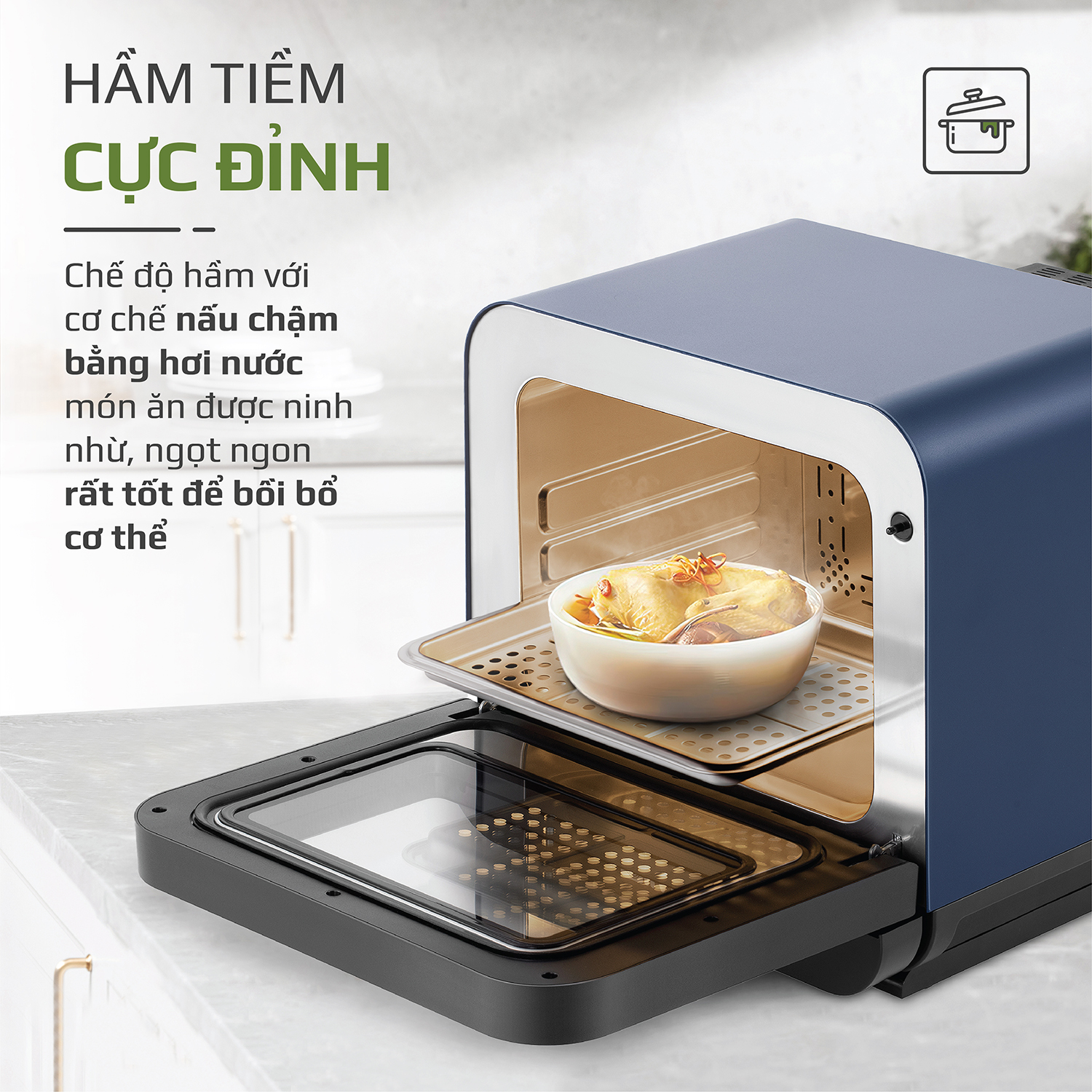 Nồi Chiên Hơi Nước OLIVO SF18 - 50 Chức Năng - Dung Tích 18L - Công Suất 2450W - Hàng Chính Hãng