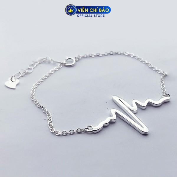Lắc tay bạc nữ hình nhịp tim vòng tay bạc S925 thời trang phụ kiện trang sức nữ thương hiệu Viễn Chí Bảo L400171