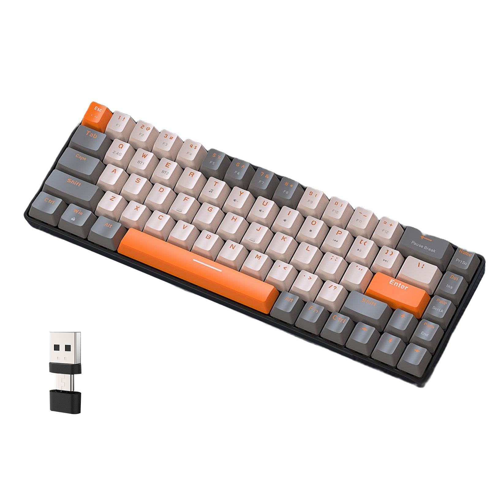 Mechanical Keyboard 2 Connection Methods PBT Key Caps Keypad for Laptop