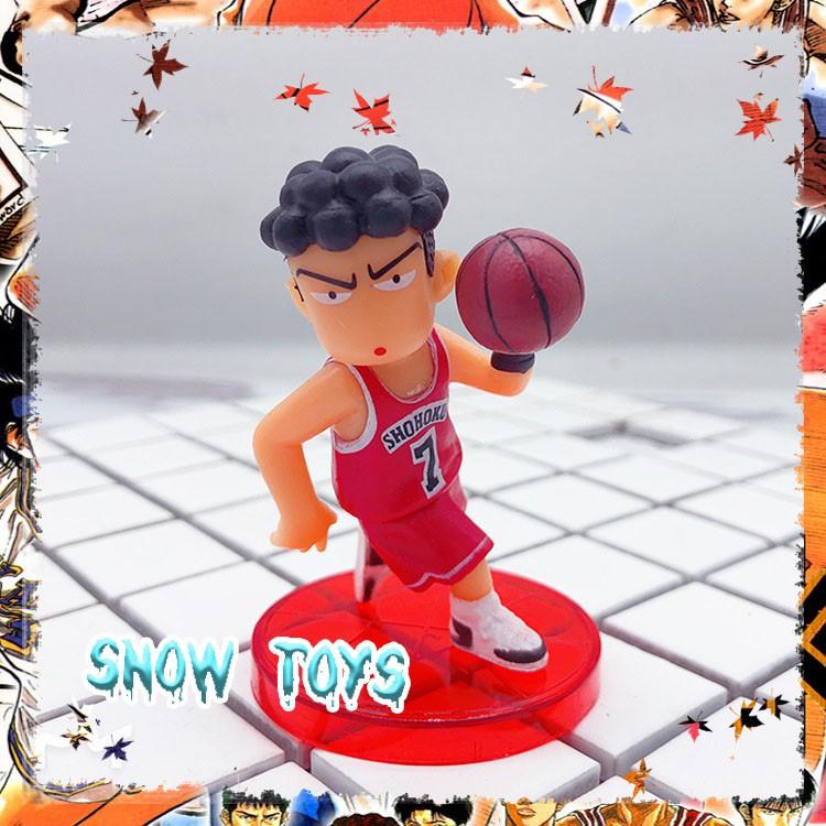 Mô hình Slam Dunk - Trọn bộ Team Shohoku đỏ - Hanamichi Rukawa Takenori Ryota Mitsui - Cao 8cm