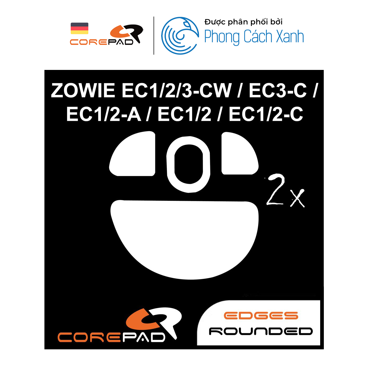 Feet chuột PTFE Corepad Skatez PRO Zowie EC1-CW / EC2-CW / EC3-CW (2 bộ) - Hàng Chính Hãng