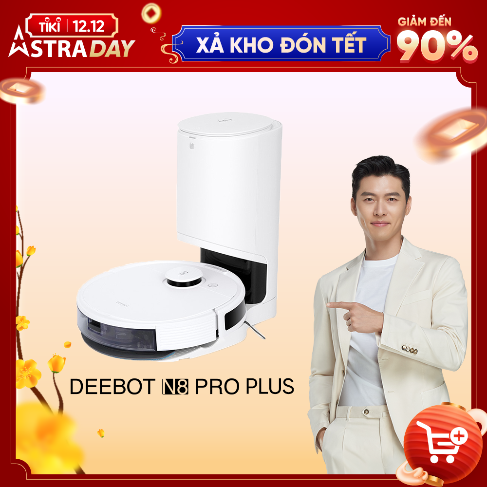 Robot hút bụi lau nhà Ecovacs Deebot N8 Pro Plus – Lực hút Max 2600Pa – Bản Quốc Tế – Hàng Chính Hãng- BH 18 tháng