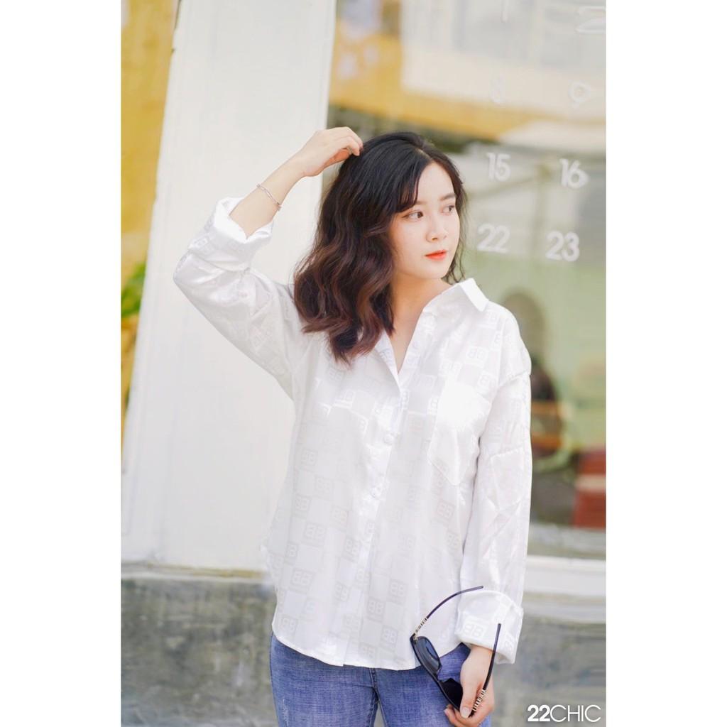 Áo sơ mi phi lụa chất liệu kate cao cấp - 22CHIC