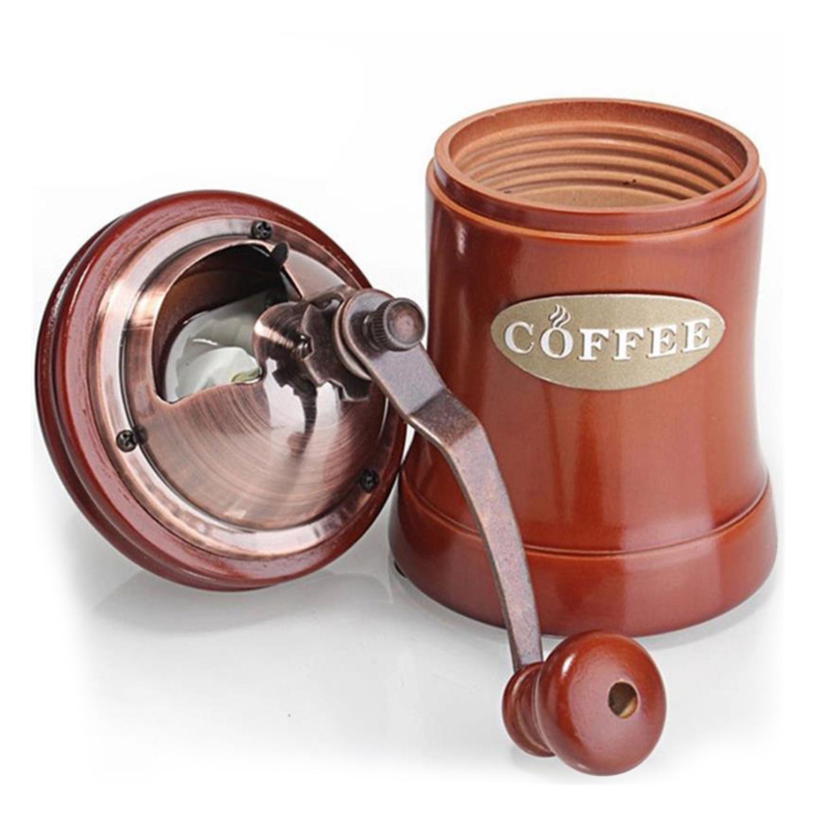Manual Coffee Grinder Coffee Bean Grinder Vintage Antique Wooden Hand Crank